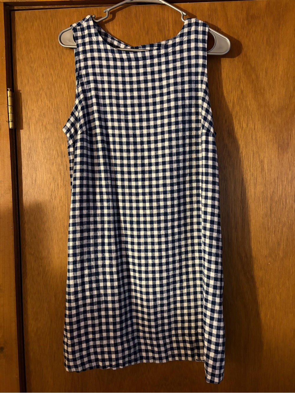 Old Navy Sleeveless Navy and White Gingham Shift Dress